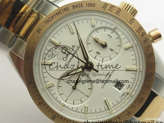 0327 Thermal Speedmaster ’57 Co-Axial SS RG OMF 1:1 Best Edition White Dial On SS RG Bracelet A9300 (Free Leather Strap) 8074